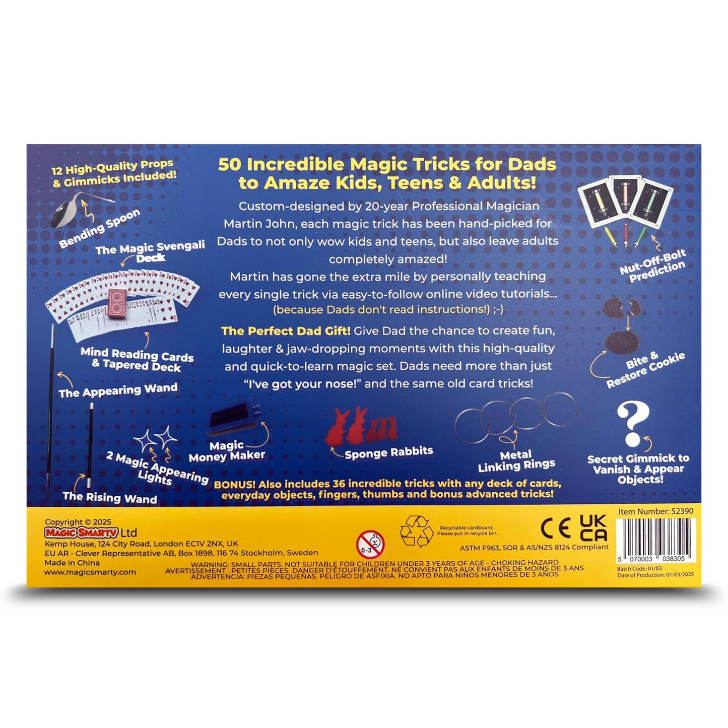 Dad’s Magic Set – 50 Awesome Tricks for Dad to Amaze The Family – Video Tutorials Included - Taught by 20-Year Pro Magician Martin John - A Great Fun Dad Gift