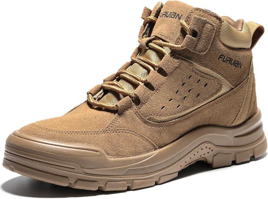 Furuian Steel Toe Boots for Men Women Comfortable Lightweight Work Boots for Men Slip Resistant High Top Steel Toe Safety ...