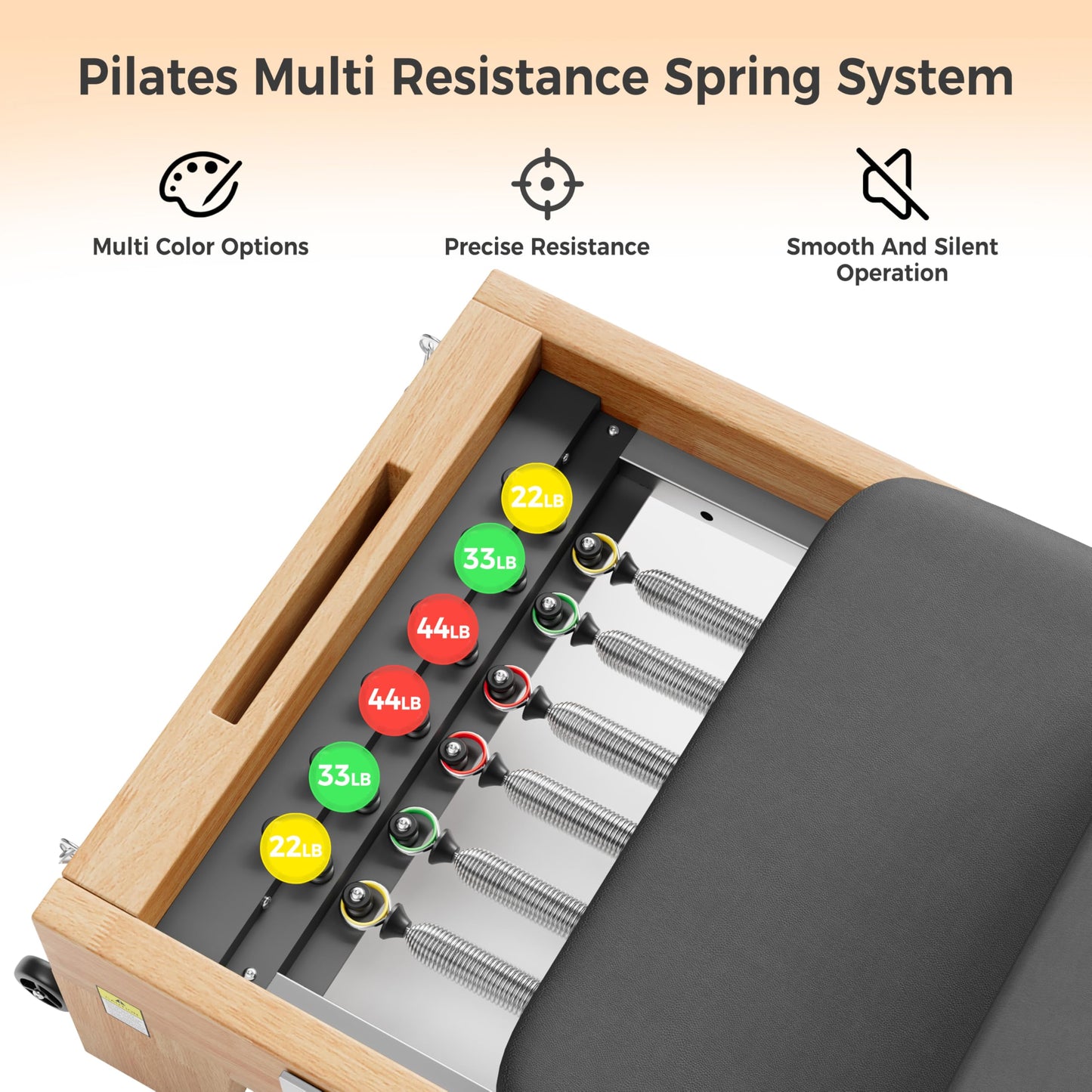 DELAVIN Pilates Reformer with Tower, Pilates Machines with Springs, Sitting Box, Jump Board and Accessories, Solid Wood Pilates Equipment for Studio, Gym and Home Workout