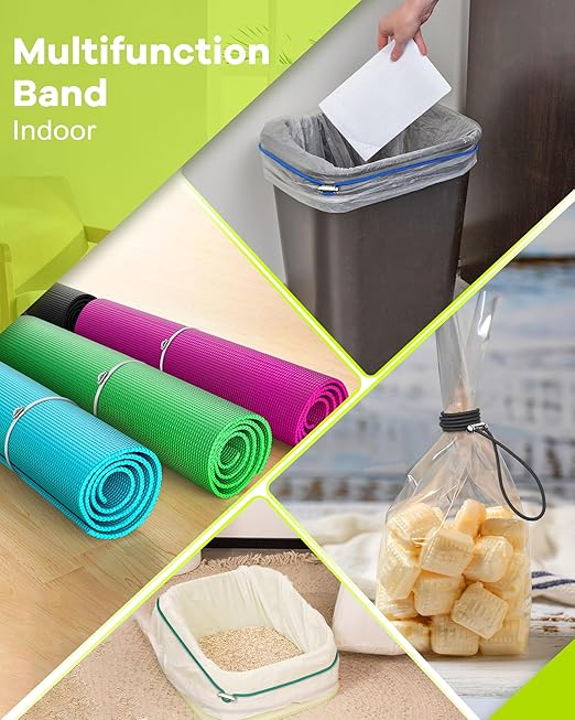 Large Rubber Bands for Trash Can Fits up 40-96 Gallon Extra Large Trash Can Rubber Bands Garbage Can Bands Outdoor Trash Bag Holder Multifunction Bands Buckles of common metal for Picnic Camping Party