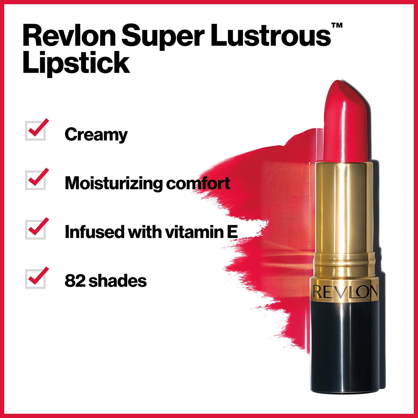 Revlon Super Lustrous Lipstick, Creamy Formula For Soft, Fuller-Looking Lips, Moisturized Feel, Carnival Spirit (828), 0.15 oz