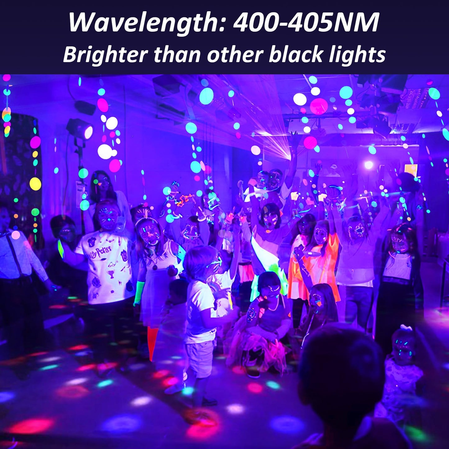 CREPOW 30W Black Lights, 4 Pack LED Blacklight Flood Light with Plug, IP66 Waterproof Black Lights for Glow Party, Glow in The Dark, Stage Lighting, Body Paint, Fluorescent Poster, Neon Glow