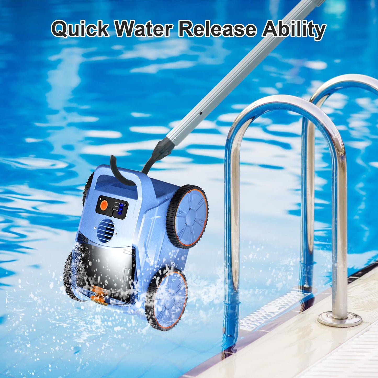 Robotic Pool Vacuum, Pool Cleaner for Inground Pools, Smart Navigation, Floor/Wall/Waterline Cleaning, 150 Mins Runtime for Pool Up to 2000 Sq.ft