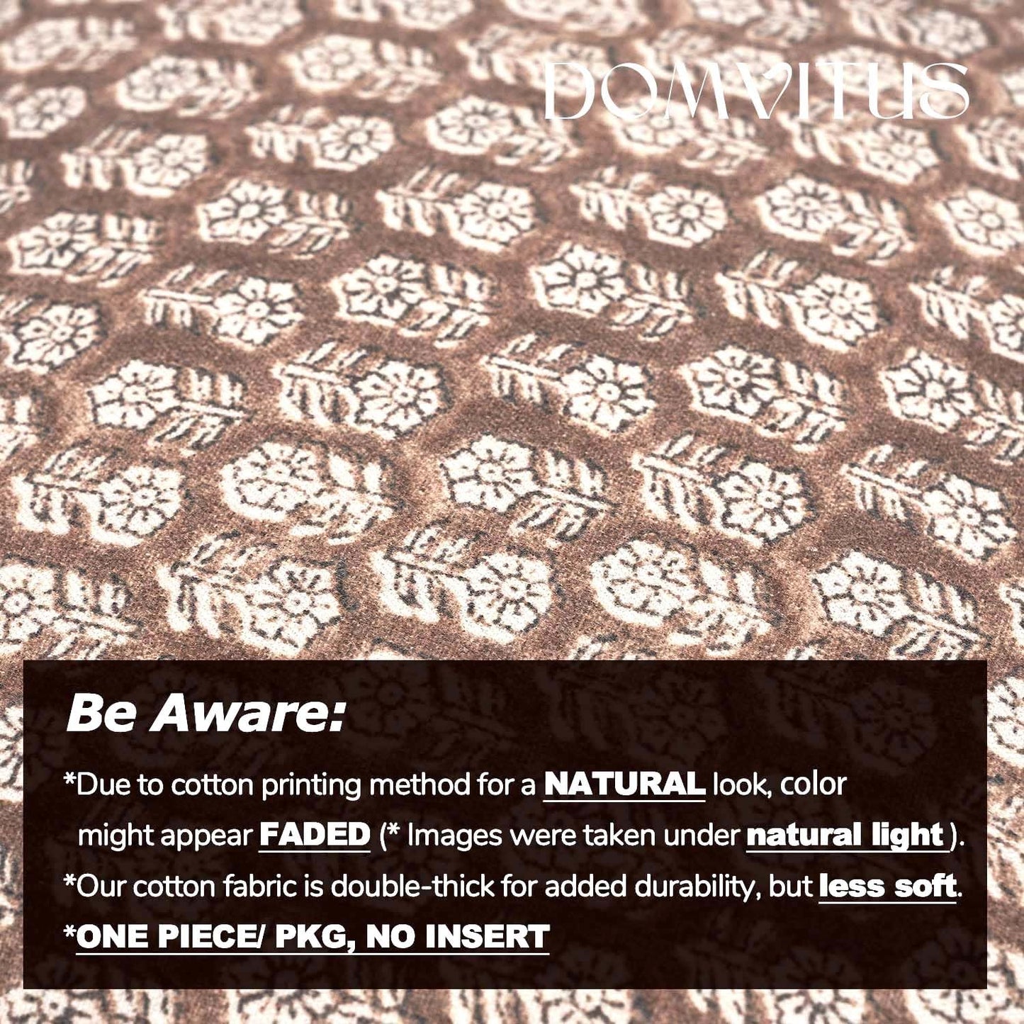 DOMVITUS Pillow Covers 20x20, Floral Pillow Covers, Couch Pillows for Living Room, Decorative Farmhouse Accent Print Throw Pillow Covers, 1PC, Cognac Brown