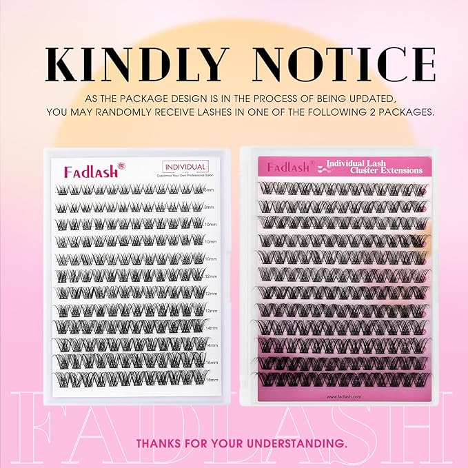 Individual Lashes 144pcs D Curl Lash Clusters Mixed Length Individual Lash Extensions Cluster Lashes DIY Lash Extension Supplies Eyelash Clusters (F5-0.07D, 12-18mm)