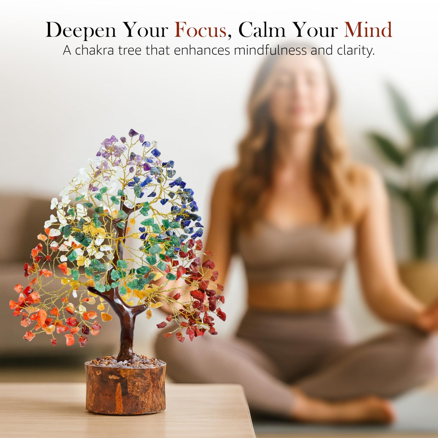 Seven Chakra Crystal Tree Birthday Gifts for Women, Healing Crystal Tree of Life Sister Birthday Gifts Room & Home Decor Gift for Mom Her Positive Energy New Home House Warming Gift Women Unique