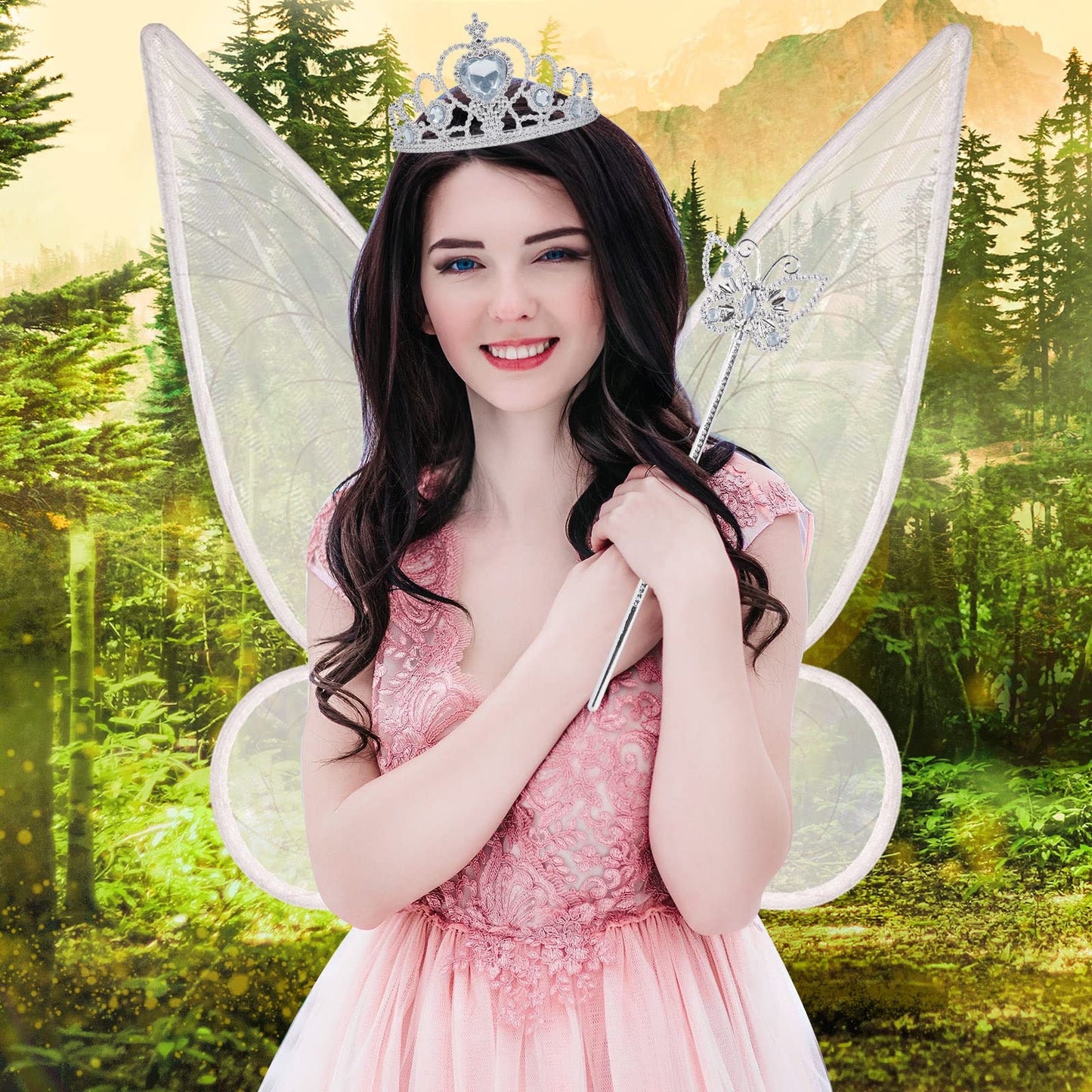 Vifcotlyp Fairy Wings, Fairy Wings for Adults Women Girls, Butterfly Wings for Women for Halloween Cosplay