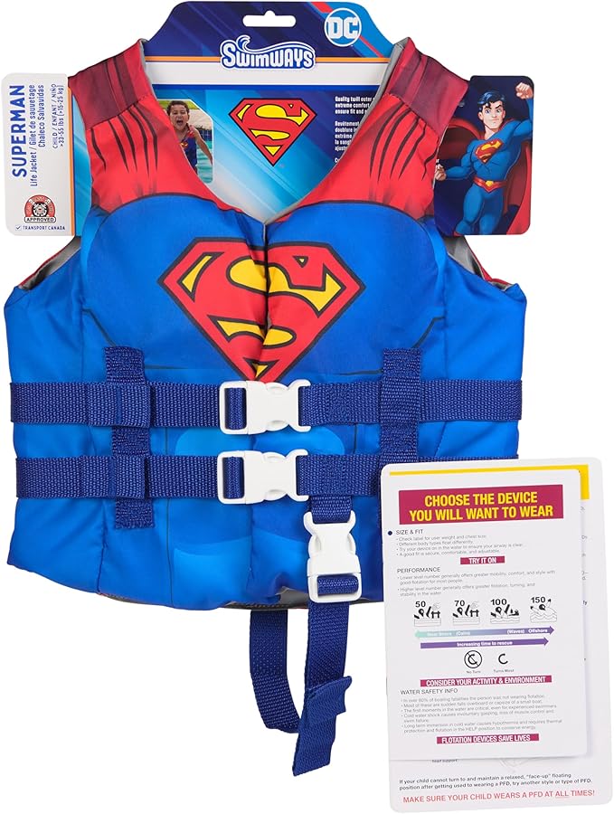 SwimWays DC Swim Trainer Life Jacket, US Coast Guard Approved Life Vest Kids Swim Vest, Pool Floats & Life Jackets for Kid...