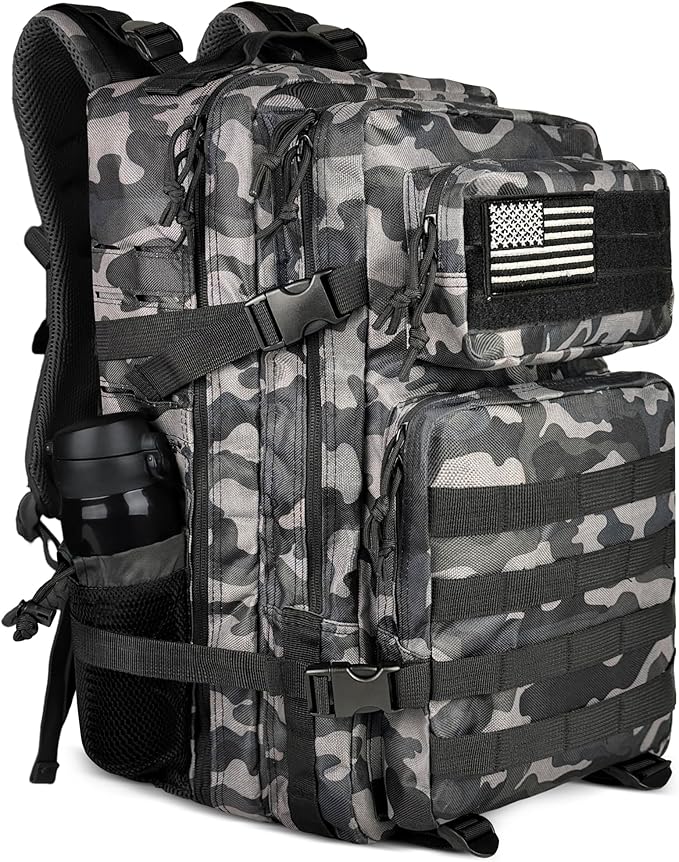 Zavothy 45L Military Tactical Backpack, Army 3-Day Assault Pack Bug Out Bag for Hiking Camping | Army, Bag, Large Rucksac...