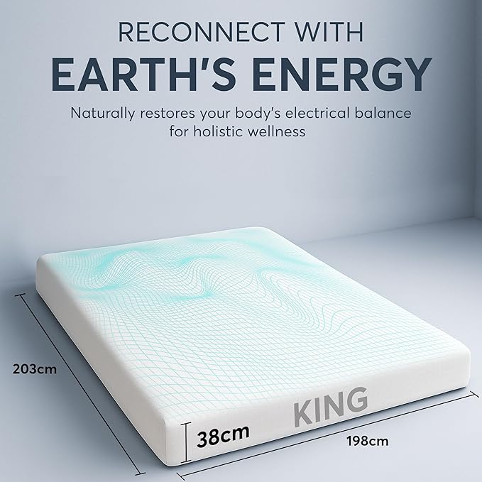 Emberix Grounding Sheets King Size, 12% Pure Silver Fiber Earthing Bed Sheet, 88% Cotton Naturally Soft & Cooling, Grounded Bed Sheets with Eye Masks & Ear Plugs for Rest & Wellness (White)