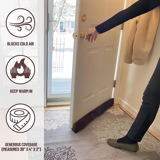 Evelots Magnetic Metal Door Draft Stopper -Extra Strong Magnets for Steel Doors-Cold Air, Dust & Noise Blocker-Stays in Place-No Need to Bend Down-36 Inch
