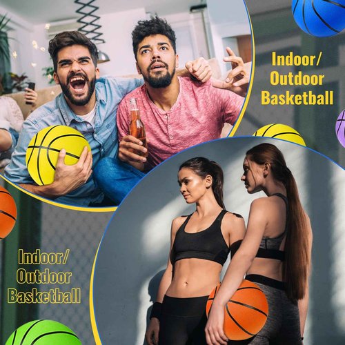 Jerify Size 6 Vibrant Color Basketballs with Textured Surfaces, 12 Pieces, Rubber Material, Suitable for Men, Women and Youth Above 12 Years Old