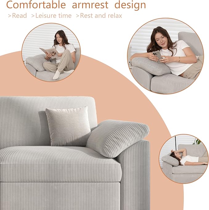 EASE MOOSE Modular Sectional Sofa,Oversized U Shape Sectional Couch with Ottoman,Wide Deep Modular Cloud Couch,Removable Cover