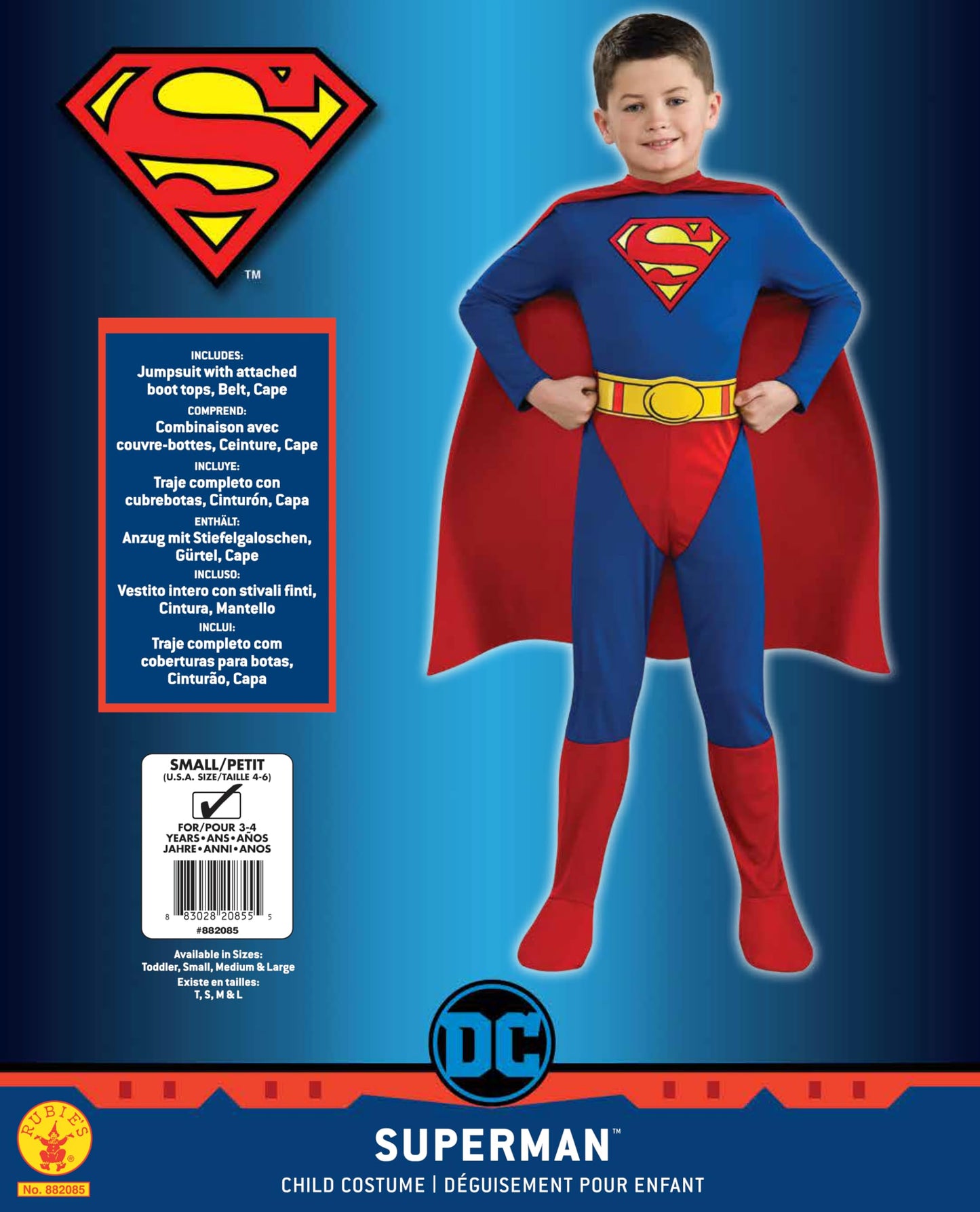 DC Comics Superheroes: Superman Costume for Kids by Rubies, Boy's Toddler
