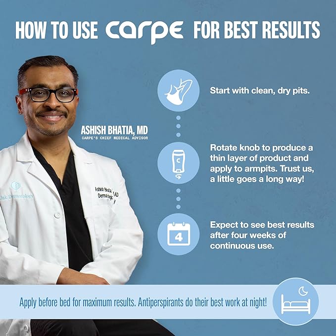 Carpe Underarm Antiperspirant and Deodorant, Fresh Powder Scent