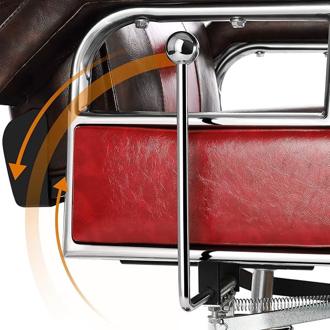 Artist hand Barber Chairs for Barbershop Heavy Duty Barber Chair Reclining with Headrest, 360 Degree Swivel Salon Chair for Hair Stylists, Tattoo Artists, Cosmetologists, Red and Brown