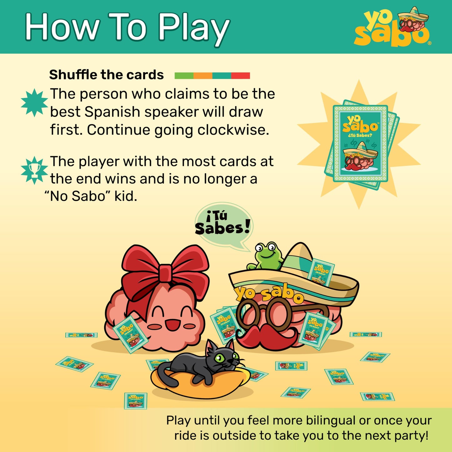 Yo Sabo: Edition 1 - The Original Bilingual Card Game – Learn Spanish with Fun Trivia & Challenges – Family-Friendly Juego de Mesa with 160 Cards for All Ages