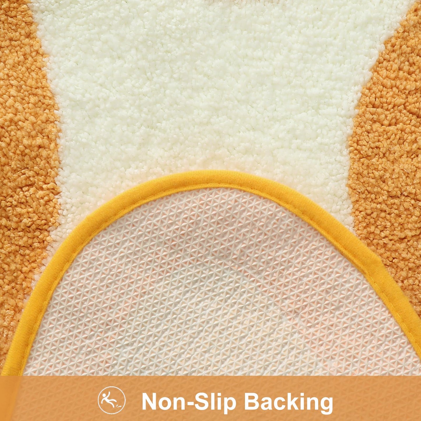 HAOCOO Orange Bathroom Rugs Non Slip Washable, Soft Plush Irregular Shape Non Slip Bath Mat,Microfiber Machine Washable Floor Mat Carpet for Bath Sink Tub Shower