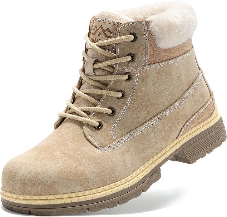 COTTIMO Womens Hiking Snow Winter Boots- Ladies Casual Outdoor Lightweight Ankle Boots Work Backpacking Lace up Fur Lined ...
