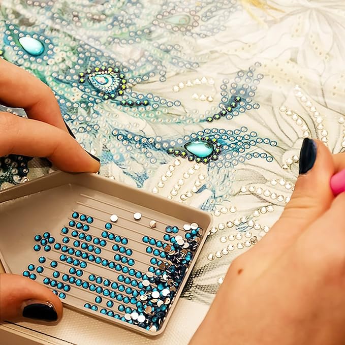 Self Adhesive Face Gems and Pearls for Makeup, Festival Jewels, Hair Gems, Rhinestone Stickers for Face, Eye, Makeup, Nail, Body, Crafts 3/4/5/6 mm 975Pcs (15.gem_lightblue)