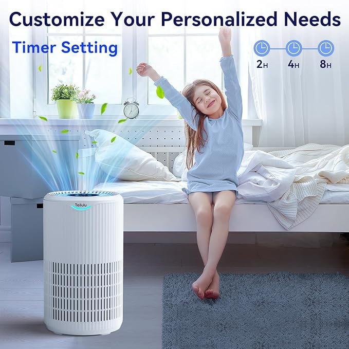 Air Purifiers for Home Large Room Up to 1500 Ft², Tailulu H13 HEPA Air Filter Cleaner, 360° Air Intake & Outlet,Smoke Dust Pollen,15dB Sleep Mode Air Purifiers for Bedroom Living Room, Kitchen, Office