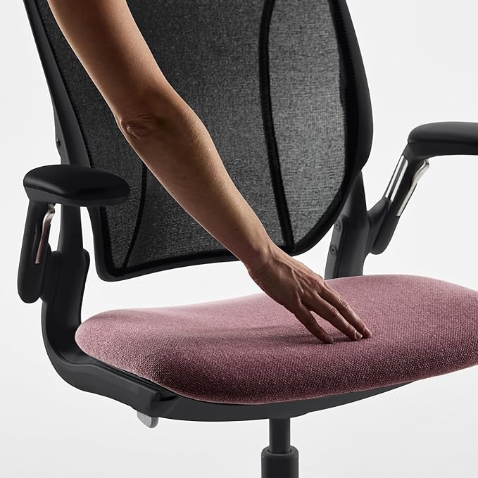 Humanscale World LM Task Chair, Black Frame, Autumn 0191 Seat and Black Catena Mesh Backrest, Soft Casters