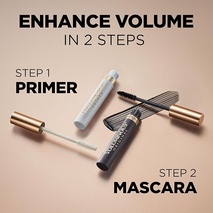 L’Oreal Paris Original Voluminous Mascara, Building Mascara Volume and Length Formula, Washable, Blackest Black, 0.28 Fl Oz., 2 Count