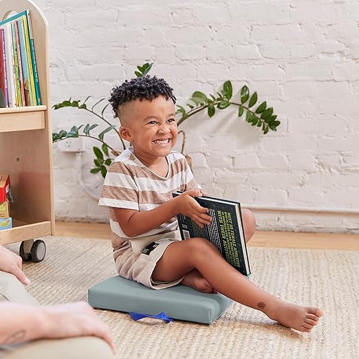 ECR4Kids SoftZone Floor Cushions, Square, Flexible Seating, Grey, 6-Piece