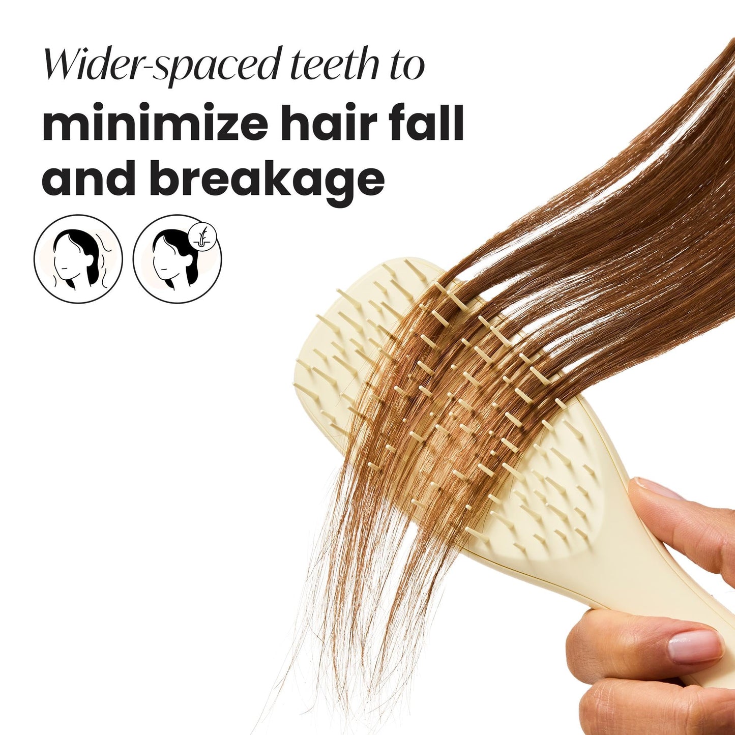 Tangle Teezer Extra Gentle Detangler Hair Brush, with Fewer Bristles for Gentle & Effective Detangling to Minimize Hair Loss & B