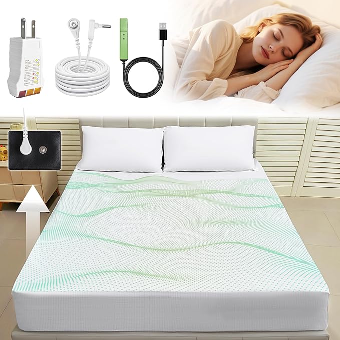 Grounding Sheets Full XL Grounding Bed Fitted Sheet Deep Pocket 90% Cotton 10% Silver Fiber Bare Earth grounding Sheets,Grounded Sheet Earth Connected Bed Sheet (White,Full XL,54" * 80" * 15")