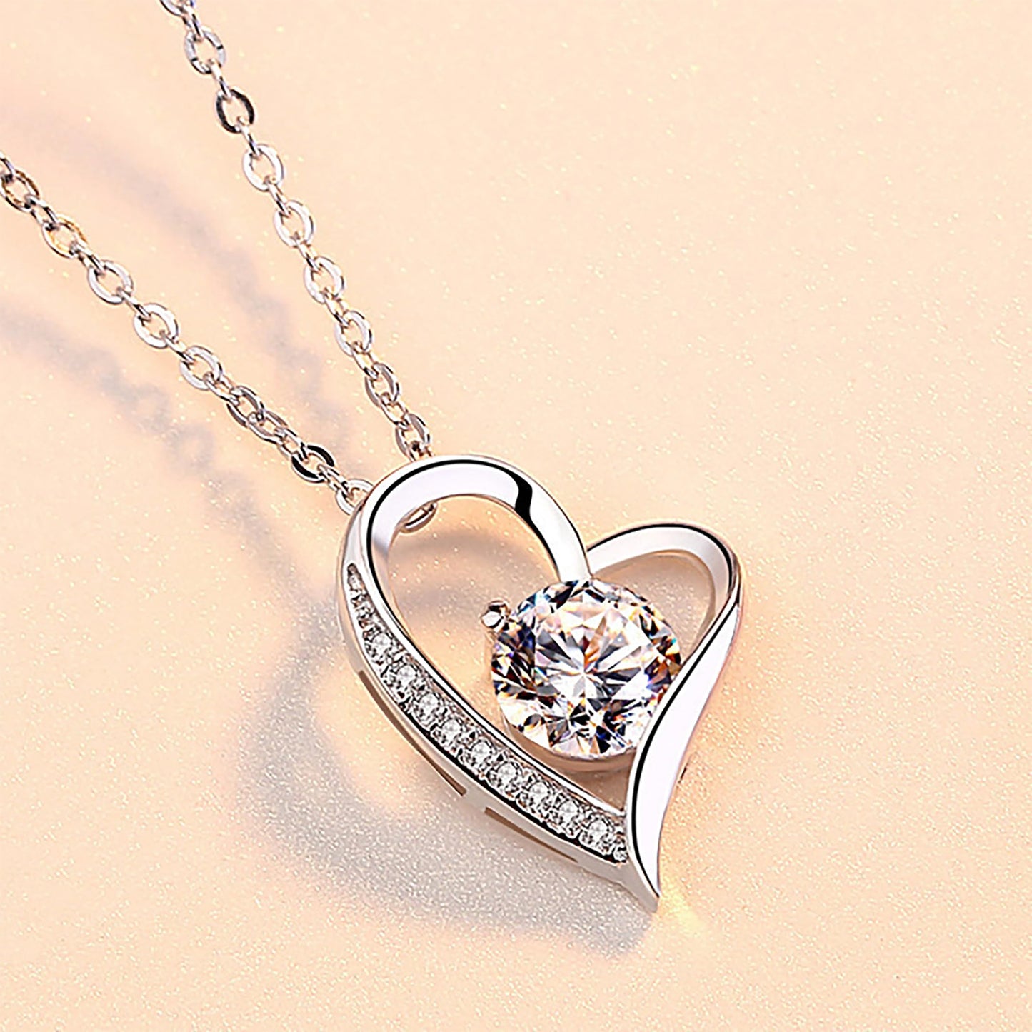 MGOOL To My Future Wife Necklace Wife Necklace From Husband Soulmate Necklace For Women Jewelry Birthday Gifts For Girlfriend Message Card and LED Box (Heart 01-FW PU LED Box, 925 Sterling Silver)