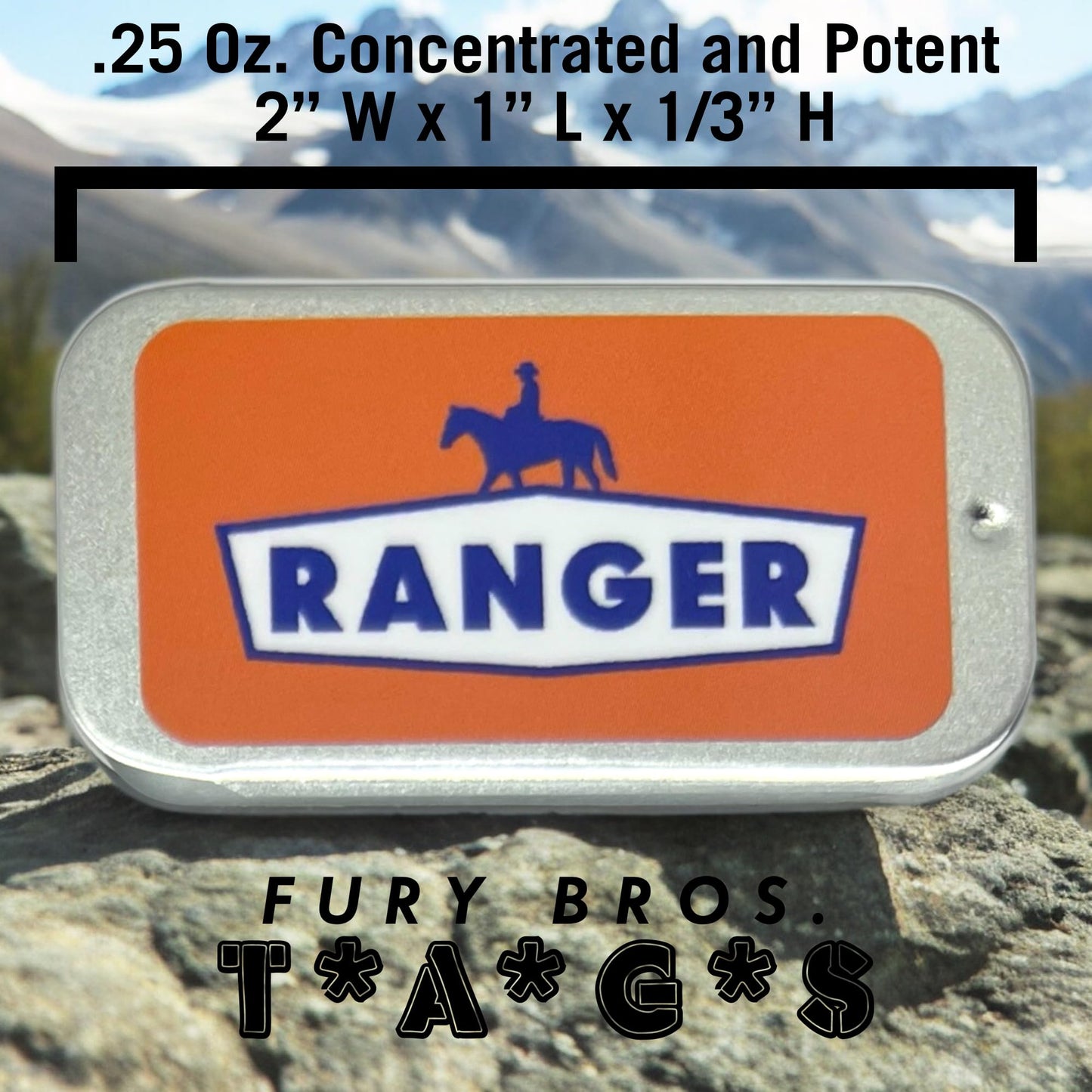 FURY BROS. TAGS Mens Solid Cologne | Ranger | Saddle Leather Pine Citrus | Beeswax Grapeseed Oil Fragrance | Made in USA | Trave