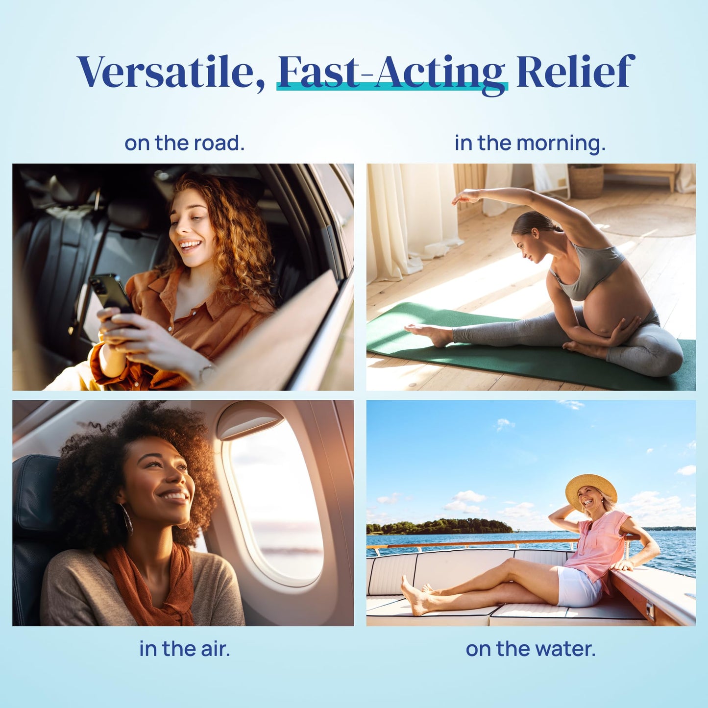 Allclair Nausea Relief Inhaler - Take Control of Motion Sickness, Morning Sickness, Medication, Stress - Fast, Natural, Drug-Free, Non-Drowsy & Portable Travel Essential (4 Inhalers)