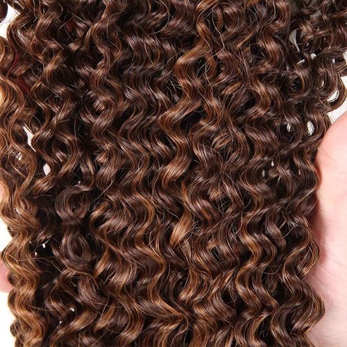 Highlight Human Hair Bundles Brown 20 22 24 Inch Color P4/30 Curly Wave Bundles Human Hair Extension Highlight Brown 12A Unprocessed Brazilian Virgin Double Weft Double Weft