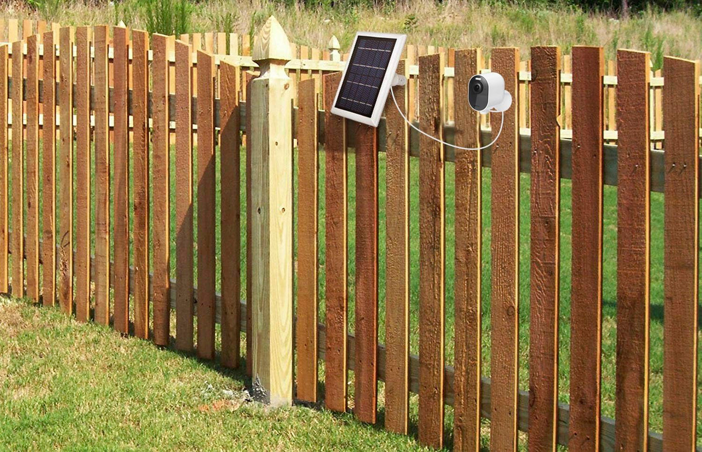 Wasserstein Solar Panel With 13.1-Foot Outdoor Magnetic Charging Cable For Arlo Ultra/Ultra 2 And Arlo Pro 3/4/5S (3-Pack, White