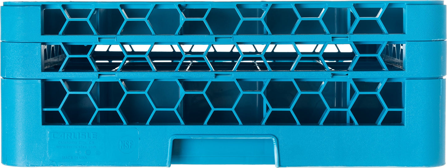 Carlisle FoodService Products OptiClean Plastic 25-Compartment Divided Glass Rack with Extender, Blue, (Pack of 3)