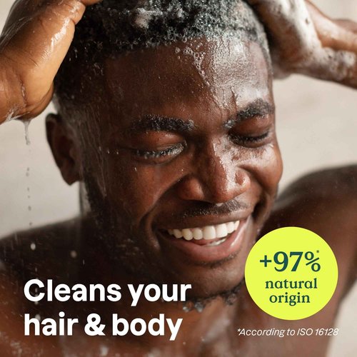 ATTITUDE 2in1 Shampoo and Body Wash, EWG Verified, Plant and Mineral-Based, Vegan Personal Care Products, Ginseng and Grapeseed Oil, 16 Fl Oz (Pack of 6)