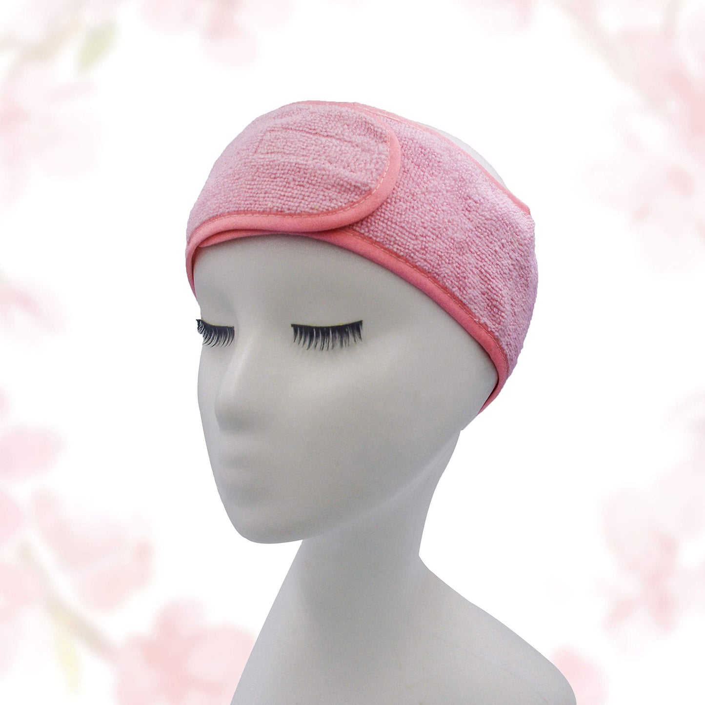 Bleu Bath (3 Pack Adjustable Facial Makeup Headband with Magic Tape Super Absorption Microfiber Terry Cloth Sweat-Absorbent Spa