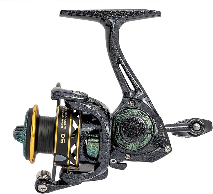 Lew’s Wally Marshall Signature Series Spinning Fishing Reel, 5+1 Bearings, Graphite Frame and Rotor, Interchangeable Retri...