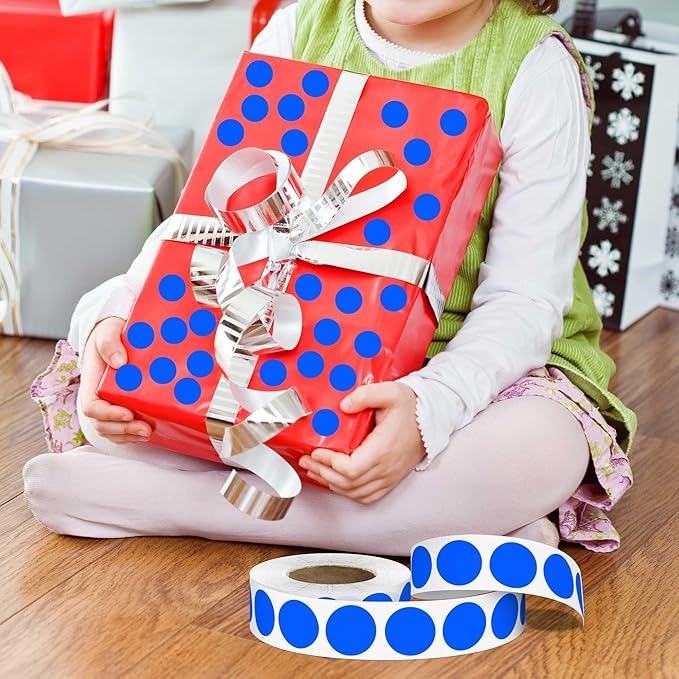 0.75 Inch Multi - Purpose Removable Labels,1000 PCS 3/4" Blue Dots for Classroom, Papers, Market, Price Tags, and Library Book Labels. Non - Printable Round Colored Stickers