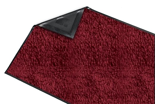 Guardian Platinum Series Indoor Wiper Floor Mat, Rubber with Nylon Carpet, 3'x12', Burgundy