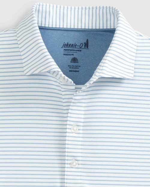 johnnie-O Performance Jersey Polo - Michael Stripe White/XXL