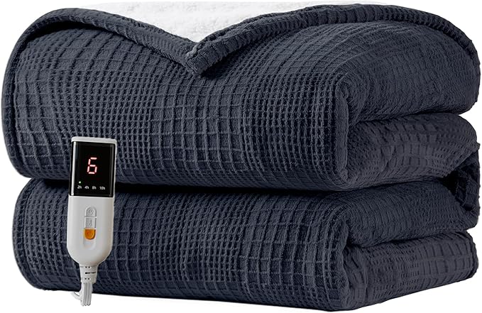 Texciting Heated Blanket Electric Blanket Throw 50''X60''-Heating Blanket with 9 Heat Settings-2-10 Hours Auto Off,ETL Cer...