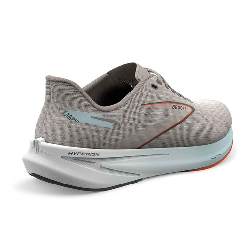 Brooks Men’s Hyperion Neutral Running Shoe - Grey/Skylight/Red Orange - 8.5 Medium