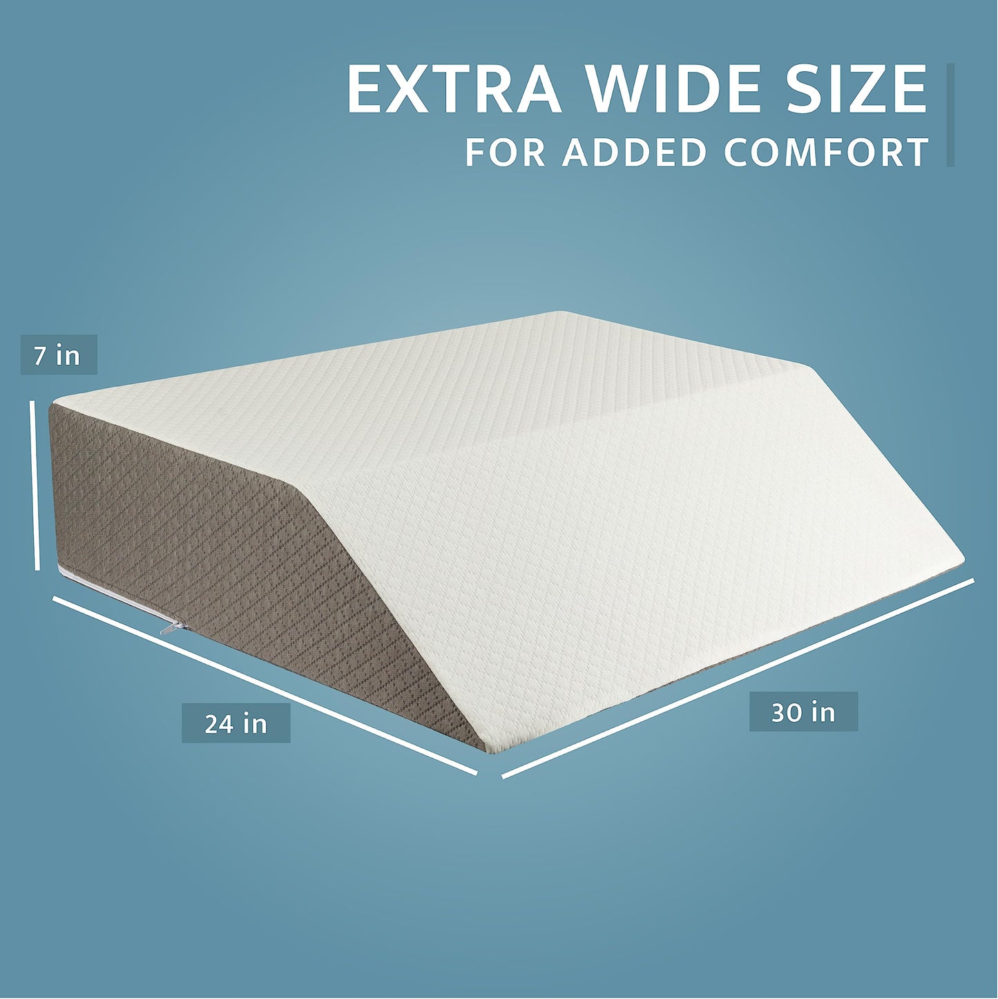 Kölbs Extra Wide Leg Elevation Pillow, Chic Jacquard Cover, XL and Wide for More Comfort Bed Wedge Pillow for Legs, Leg, Knee, Ankle Elevation Post Surgery