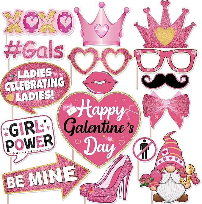 Galentines Day Decorations Photo Booth Props Galentines Decorations Photobooth Props Valentines Day Decor Kit for Ladies G...