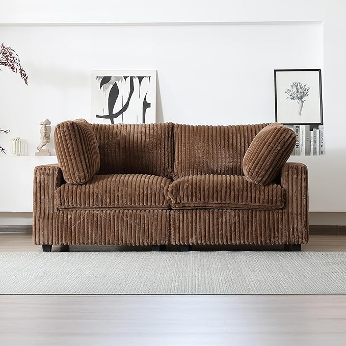 WJShome Cloud Modular Sectional Sofa,78" Plush LoveSofa Couch for Living Room,2 Seater Comfy Couch Deep Seat Couches,Sofa Covers Washable&Replaceable (Brown)