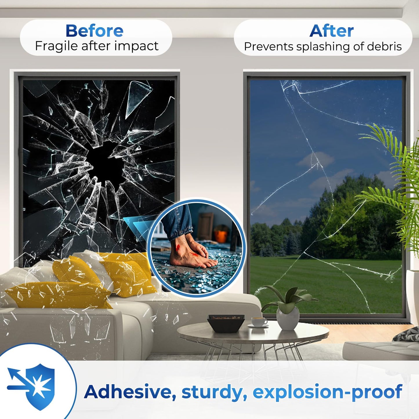 Coavas One Way Window Privacy Film, Window Tint for Home, Daytime Reflective Mirror Glass Windows Coverings Heat UV Blocking See Out Not in, Black, 17.5 x 78.7 Inch