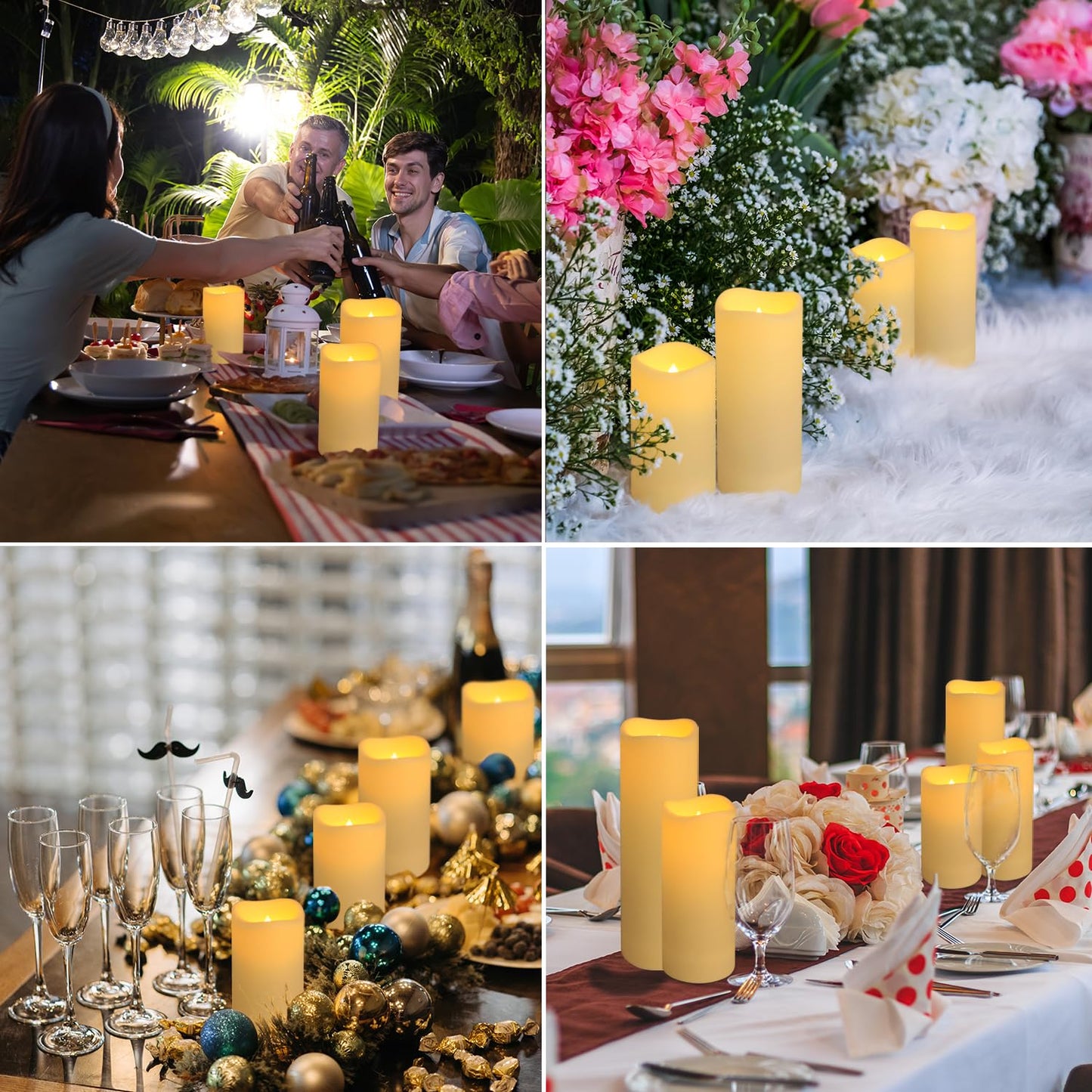 Pliadvbu Flameless Led Candles 72 Pack, Outdoor Realistic Waterproof Votive Candles With 4 Remote Control And Timer For Hallowee