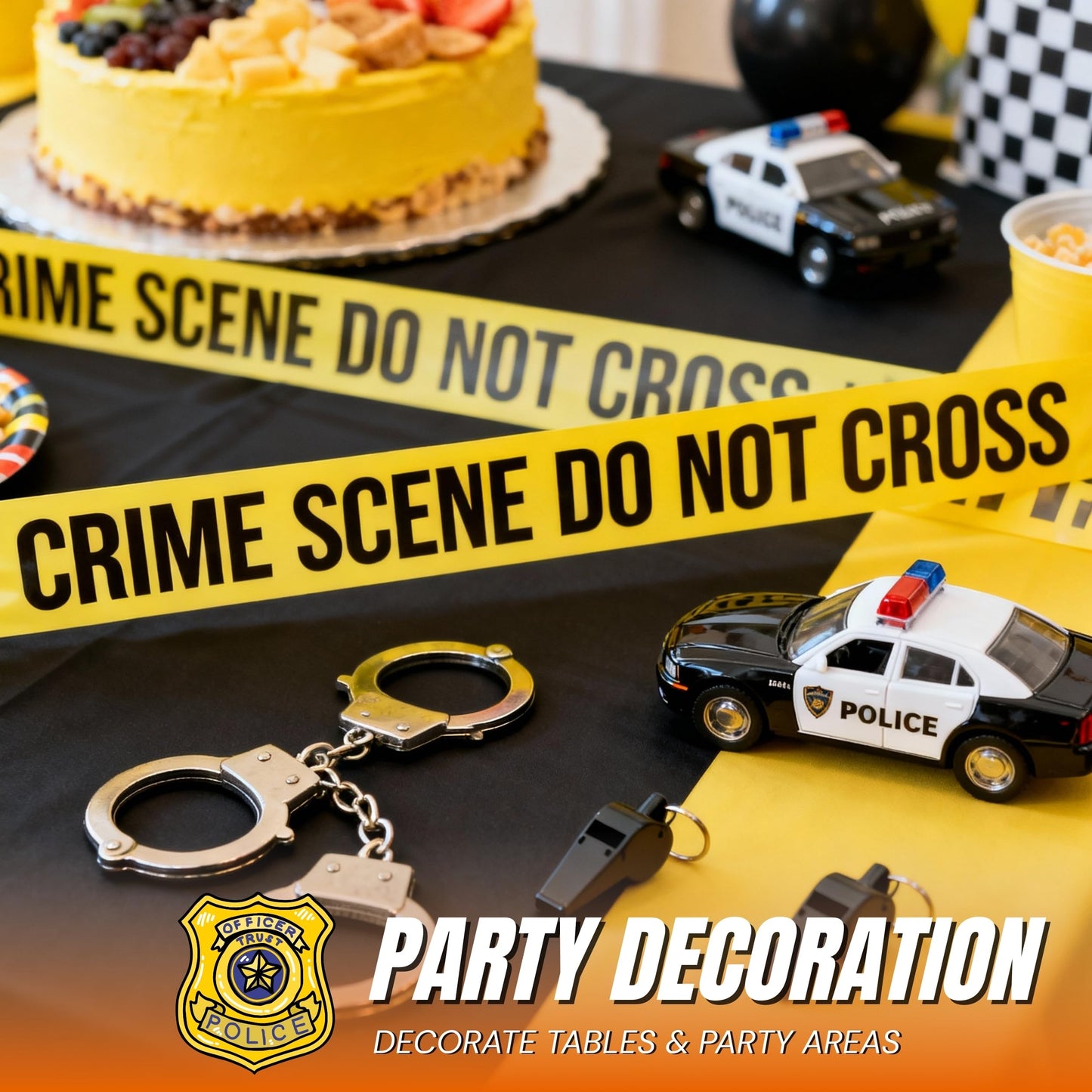Crime Scene Do Not Cross Tape 3 X 100 • Bright Yellow with a Bold Black Print • 3 in. Wide for Maximum Readability • Tear Resistant